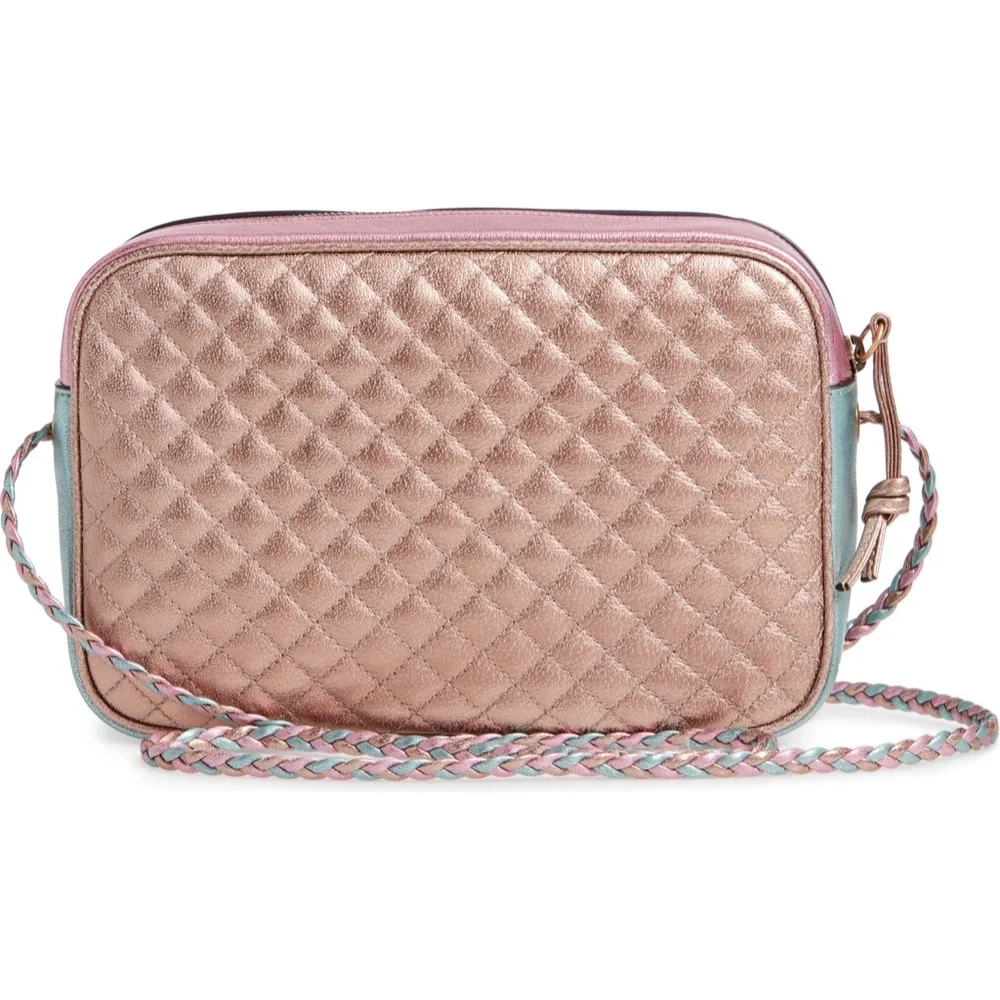 New Authentic GUCCI Small Quilted Metallic Leather Shoulder Bag Small Multicolor - Picture 4 of 8